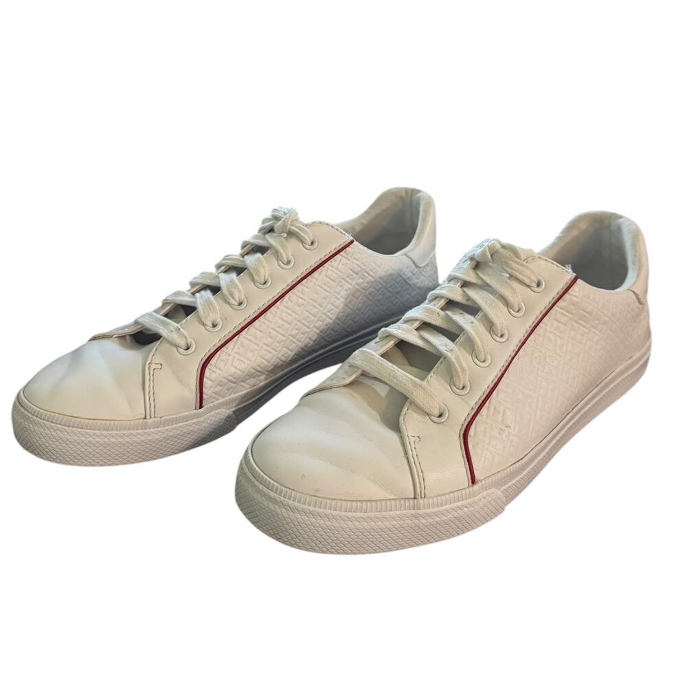 Tommy Hilfiger White TH Embossed Classic Sneaker Size 9